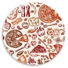 Capa Para Sousplat Ingredientes Pizza Tecido Oxford - 35x35cm