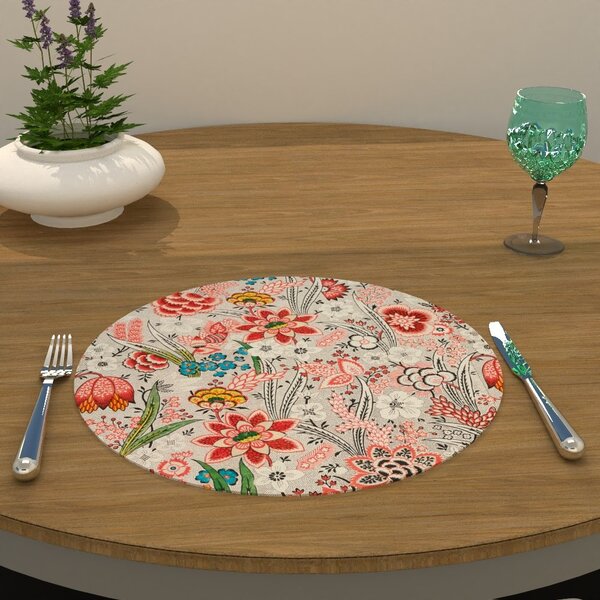 Capa Para Sousplat Jardim Flores Tecido Oxford - 35x35cm