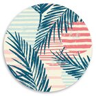 Capa Para Sousplat Listras Coloridas E Folhas Tecido Oxford -