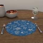 Capa Para Sousplat Mar Tecido Oxford - 35x35cm