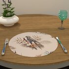 Capa Para Sousplat Pássaros E Flor Tecido Oxford - 35x35cm