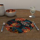 Capa Para Sousplat Preto Costela De Adão Colorida Tecido Oxfo