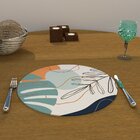 Capa Para Sousplat Tons Claro E Ramo Tecido Oxford - 35x35cm