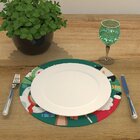 Capa Para Sousplat Verde Papai Noel E Personagens Feliz Natal