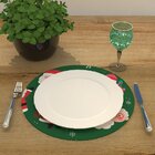 Capa Para Sousplat Verde Papai Noel Natal Tecido Oxford - 35x