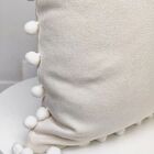 Capa Pompom Branca 45x45 Cm