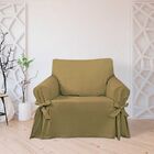 Capa Protetor de Sofá 1 Lugar Brim Peletizado Cáqui