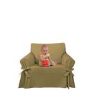 Capa Protetor de Sofá 1 Lugar Brim Peletizado Cáqui