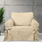 Capa Protetor De Sofá 1 Lugar Brim Peletizado Cor Bege