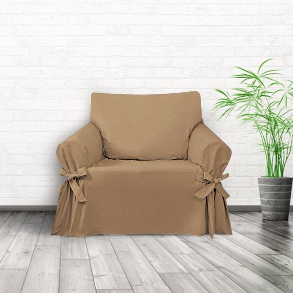Capa Protetor de Sofá 1 Lugar Brim Peletizado Marrom