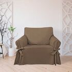 Capa Protetor de Sofá 1 Lugar Tecido Gorgurão Marrom