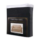 Capa Protetor de Sofá 1 Lugar Tecido Gorgurão Preto
