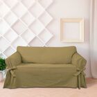 Capa Protetor de Sofá 2 Lugares Brim Peletizado Cáqui
