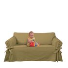 Capa Protetor de Sofá 2 Lugares Brim Peletizado Cáqui