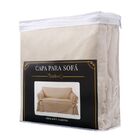 Capa Protetor de Sofá 2 Lugares Brim Peletizado Natural