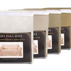 Capa Protetor de Sofá 2 Lugares Brim Peletizado Natural
