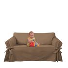 Capa Protetor de Sofá 2 Lugares Tecido Gorgurão Marrom
