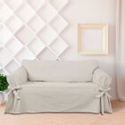 Capa Protetor de Sofá 4 Lugares Brim Peletizado Cru