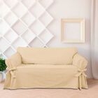 Capa Protetor De Sofá 4 Lugares Tecido Gorgurão Bege