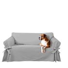 Capa Protetor De Sofá 4 Lugares Tecido Gorgurão Cinza