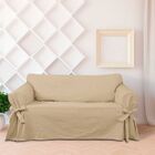 Capa Protetor de Sofá 5 Lugares Brim Peletizado Bege