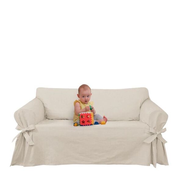 Capa Protetor de Sofá 5 Lugares Tecido Gorgurão Crua