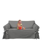 Capa Protetor de Sofá 5 Lugares Tecido Gorgurão Grafite
