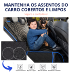 Capa Protetora Banco Traseiro Pet Impermeável Azul Cão Gato
