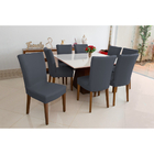 Capa Protetora Cadeira De Jantar Elástica Cinza Premium