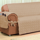 Capa Protetora De Sofa Microfibra 02 E 03 Lugares Avelã [f101]