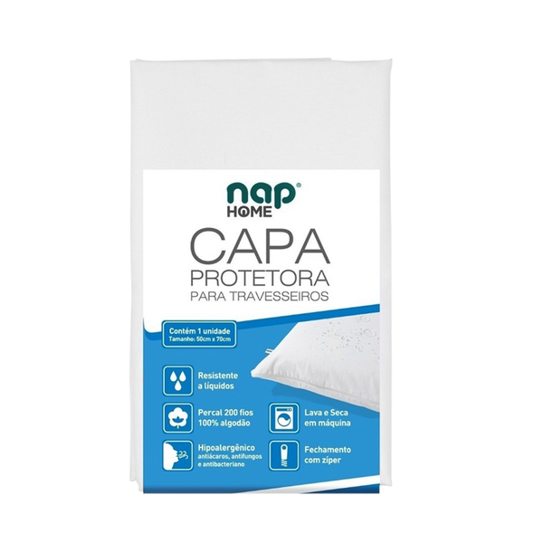 Capa Protetora De Travesseiros Impermeável Nap Home - 50x70
