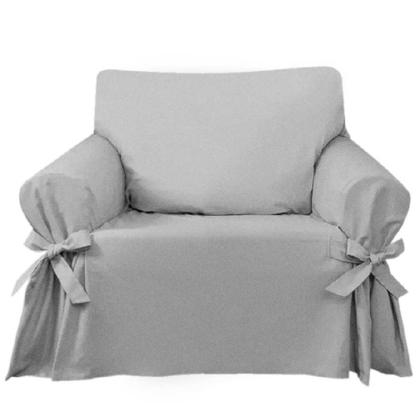 Capa Protetora Para Sofá 1 Lugar Tecido Gorgurão Cor Cinza