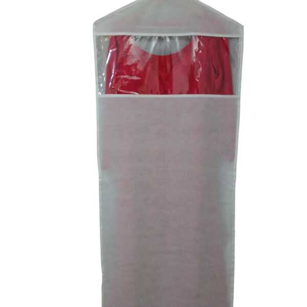 Capa Protetora Vestido Longo Em Tnt E Visor Pvc Cristal 150x6