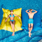 Capa Puff Flutuante Piscina Amarelo