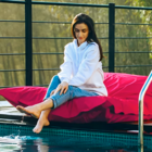 Capa Puff Flutuante Piscina Magenta