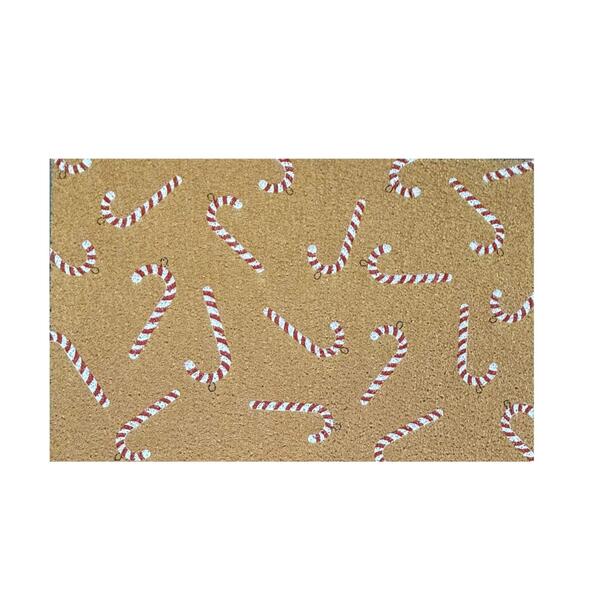 Capacho Antiderrapante Retangular 60x40cm Euro Mats Natal Bengalas Ouro