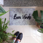 Capacho Bem Vindo Estonado Cinza - 0,40 X 0,60