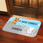 Capacho Cão "bem Vindo!" - Gato "tchau!"