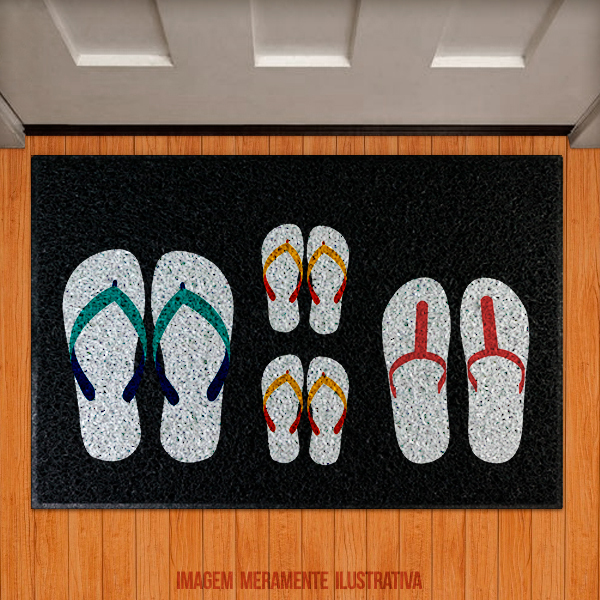 Capacho Chinelo Azul  Chinelo Rosa E Infantis