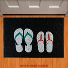 Capacho Chinelo Azul E Chinelo Rosa