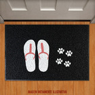 Capacho Chinelo Rosa E Patinhas