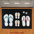 Capacho Chinelos  Dois Filhos E Um Cachorro