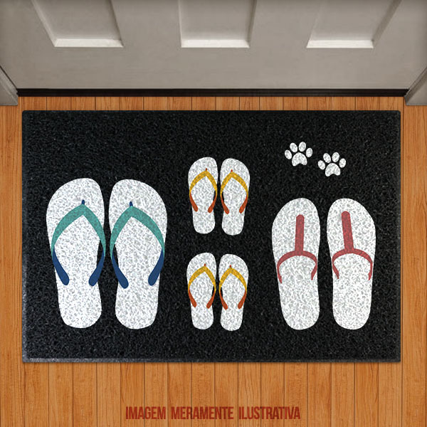 Capacho Chinelos  Dois Filhos E Um Cachorro