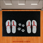 Capacho Chinelos Rosa E Patinhas