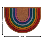 Capacho Retangular Coco Arco-Íris Látex Áreas Internas Colorido 40x60cm Inspire