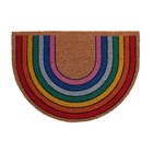 Capacho Retangular Coco Arco-Íris Látex Áreas Internas Colorido 40x60cm Inspire