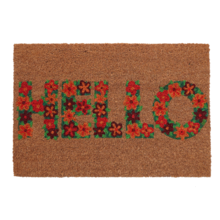 Capacho Retangular Coco Hello Látex Áreas Internas Colorido 50x70cm Inspire
