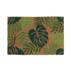Capacho Retangular Coco Jungle Látex Áreas Internas Marrom e Verde 40x60cm Inspire