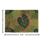 Capacho Retangular Coco Jungle Látex Áreas Internas Marrom e Verde 40x60cm Inspire