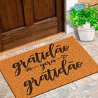 Capacho De Vinil Gratidão Amarelo Único